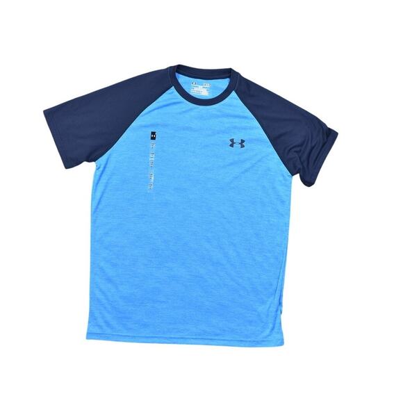 NEW Under Armour Blue T-Shirt S, Polyester, Men's Activewear Top Gym Run Loose - Picture 1 of 6